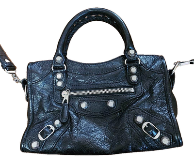 Good condition, genuine Balenciaga Mini City Bag Leather Black