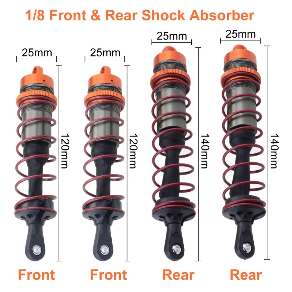 4Pcs Shock Absorber Front Rear for 1/8 JLB HSP EM Racing HPI Truck Buggy Truggy - Image 4 of 4