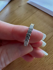 Diamond Heaven Platinum 950 Princess-Cut Diamond Eternity Wedding Band D VVS