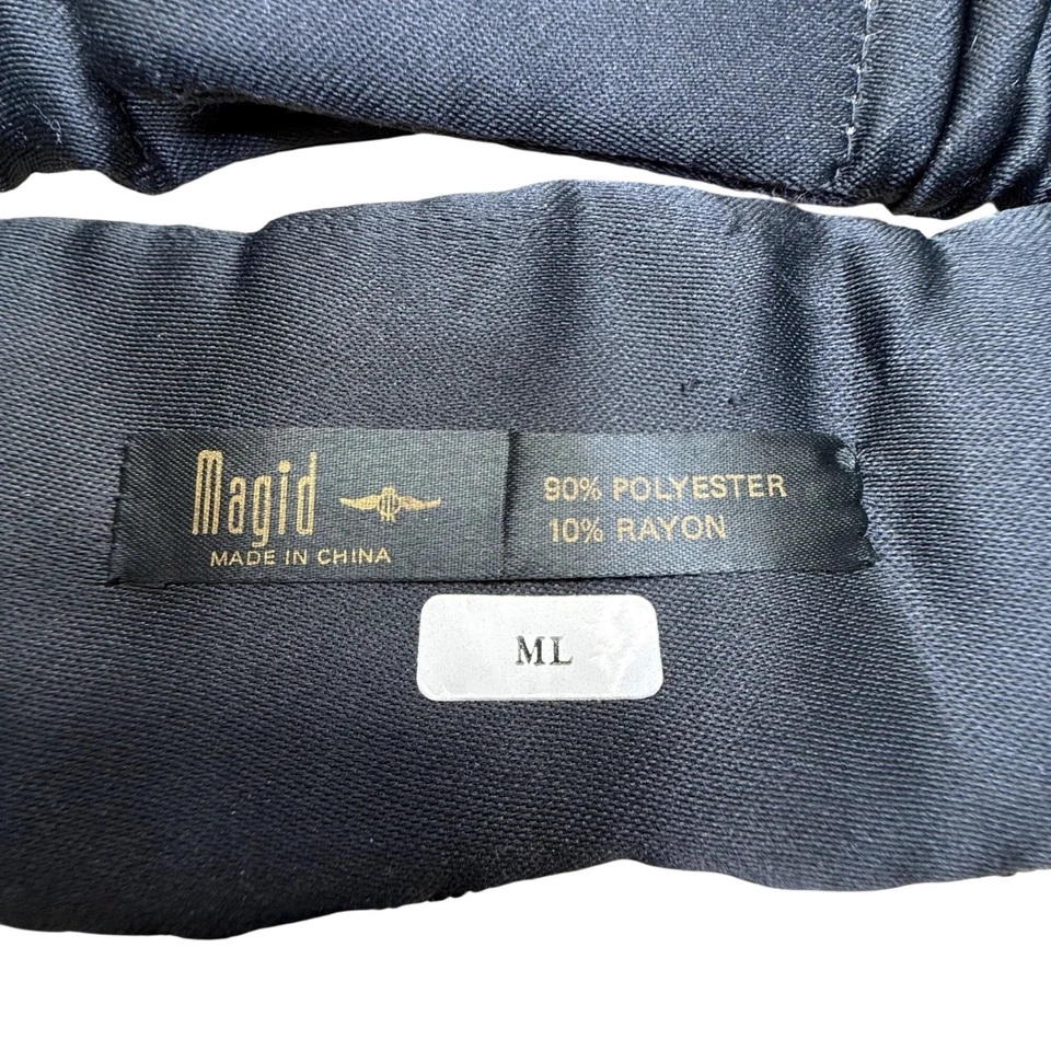 Cinto ajustável elástico poliéster multicolorido vintage anos 80 Magid preto frisado M/G - Imagem 4 de 4