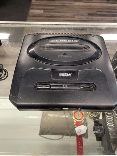 Vintage Sega Genesis  Video Game Console Black 1601 With 2 Control No Video Cord