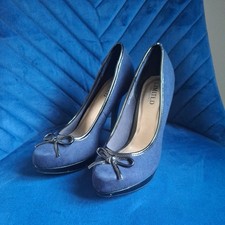 M&S navy heels court shoes high heel black bow size 5 Marks and Spencer's 