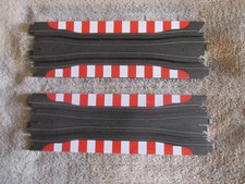 AURORA TOMY 9" SQUEEZE HO SLOT CAR TRACKS  503348, 1-PAIR - RED/WHITE TRIM