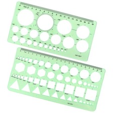 2 Pack Circle Template Geometric Drawing Stencils Drafting Ruler School Office