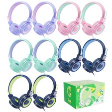 Kids Headphones for School K-12, Tangle Free, 3.5mm Jack, HD Stereo, Swivel F...
