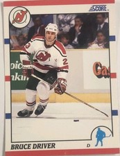 Official 1990-91 Score Bruce Driver #109 New Jersey Devils Hockey Trading Card 