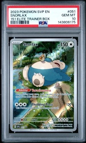 2023 POKEMON SVP EN-SV BLACK STAR PROMO 151 ELITE TRAINER BOX SNORLAX PSA 10