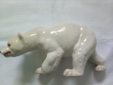 Melba Ware Polar Bear pottery 70's England Rare White approx 10 inch in lenght
