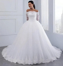 Off-The-Shoulder Bridal Wedding Lace Gown