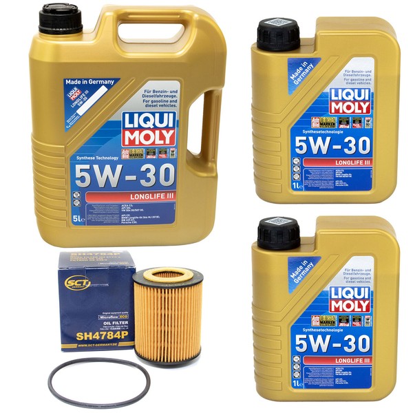 MotoröL Set Longlife III 5W-30 Liqui Moly 7 Liter + ÖLfilter FüR Audi A6 Avant-image