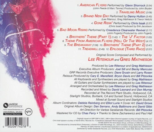 American Flyers (1985) Soundtrack Score CD / signed by Composer Lee Ritenour !! - Bild 2 von 2