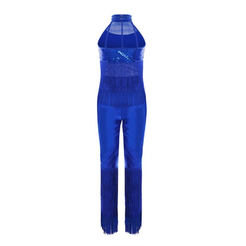 Kids Girls Rompers Halter Bodysuit Disco Jumpsuit Latin Leotard Dance Outfit - Picture 8 of 81
