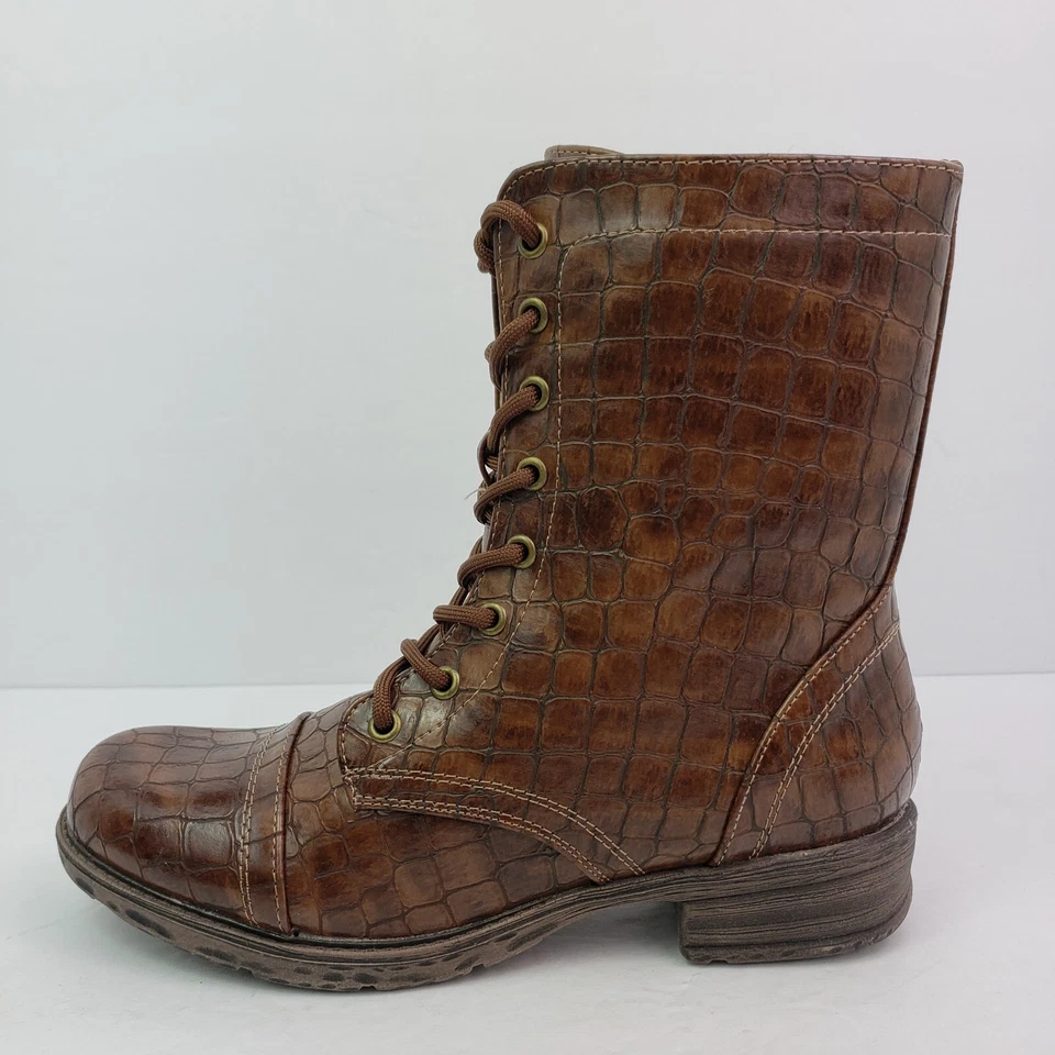 Botas de combate volátiles para mujer talla 6 marrón subterráneas de cuero sintético estampado de serpiente Foto 4 de 4