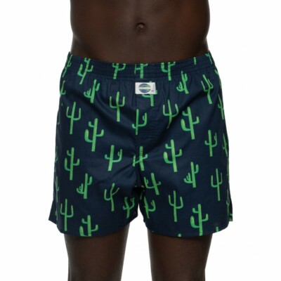 D.E.A.L International Boxershorts Dunkelblau mit Kaktus All-Over Print