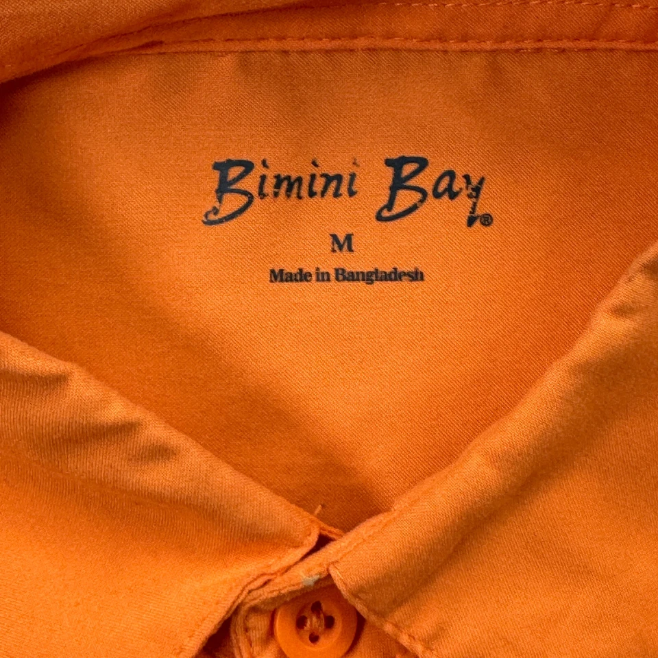 Bimini Bay 钓鱼衬衫男式中号卷片长袖橙色通风角 — 第 2/4 张图片