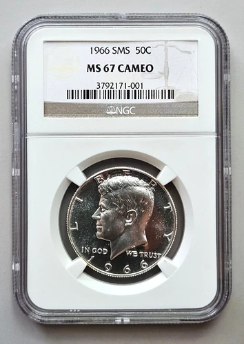 1966 SMS Kennedy Half Dollar NGC MS 67 Cameo
