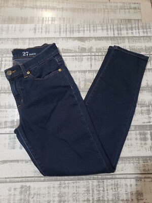 Jeans Womens 27 Blue Toothpick Ankle Denim Pants Stretch Low Rise 