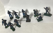 Vintage Blue Metal Lead Army Soldier Men Union Calvary Figures mixture lot of 10