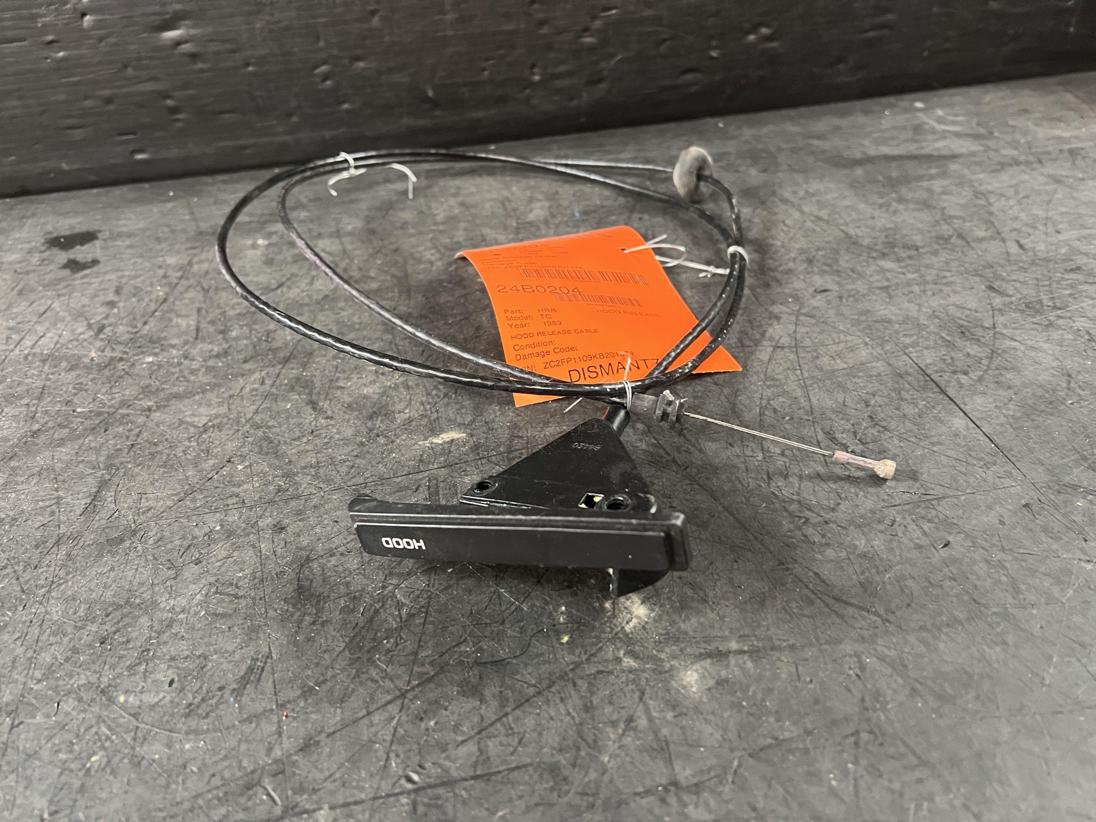 89-91 CHRYSLER TC MASERATI HOOD RELEASE CABLE