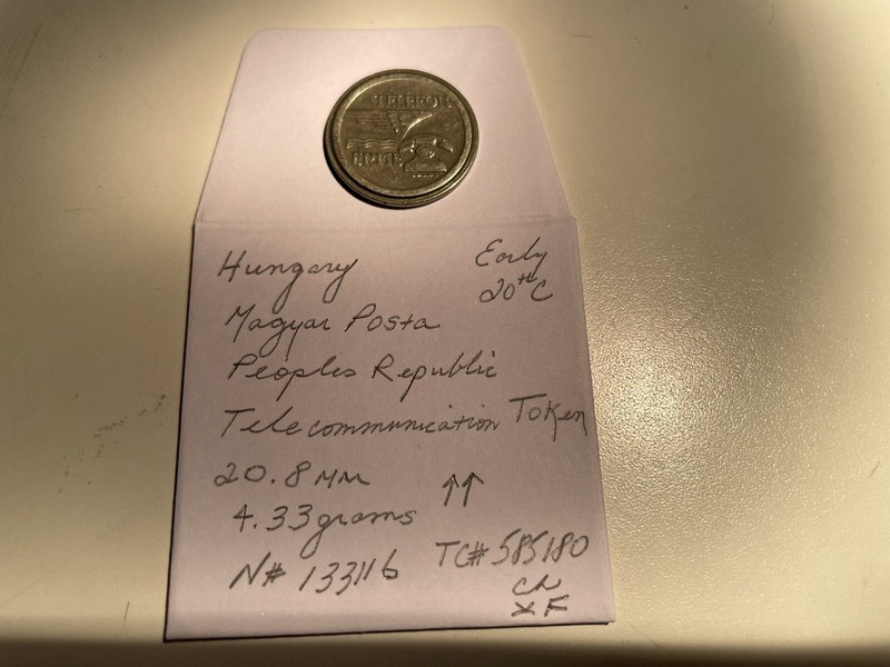 HUNGARY, TELEFON (Telephone) ERME MAGYAR POSTA Token 21mm 4.3g Cu-Ni TC#585180