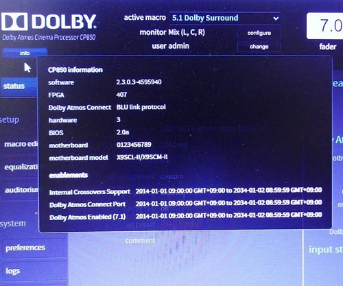 DOLBY CP850-Base Professional Digital Atmos Cinema Surround Sound Processor Used - Picture 6 of 7