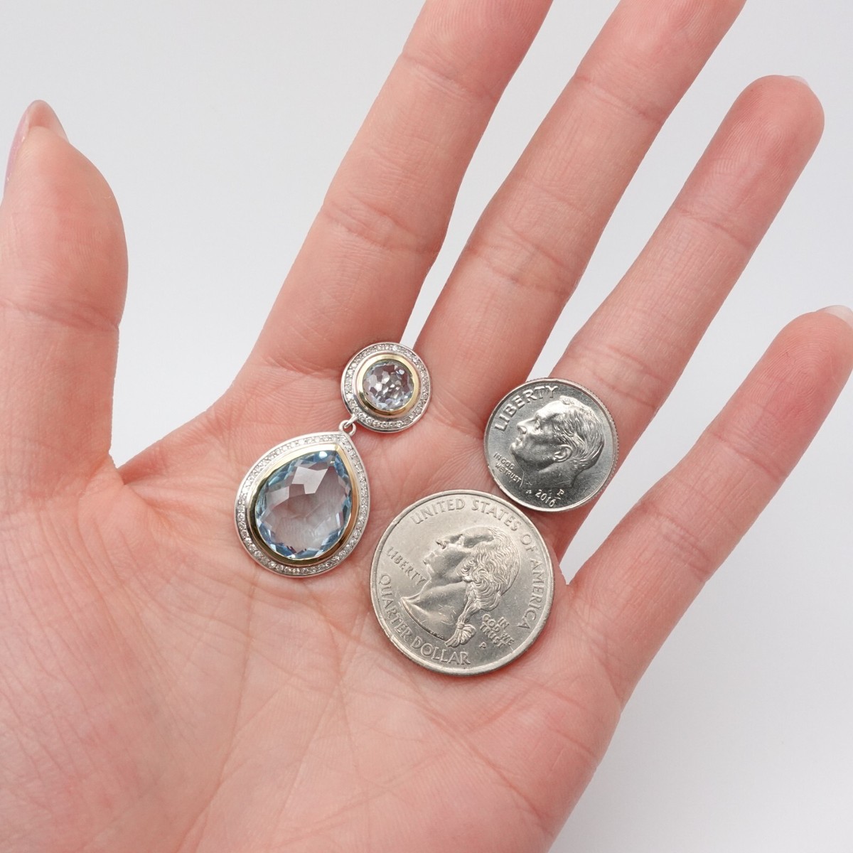 Ippolitaイッポリタ★K18ブルートパーズ5石バングルUSED IPPOLITA Sterling Silver 18K Yellow Gold Blue Topaz Diamond Stud