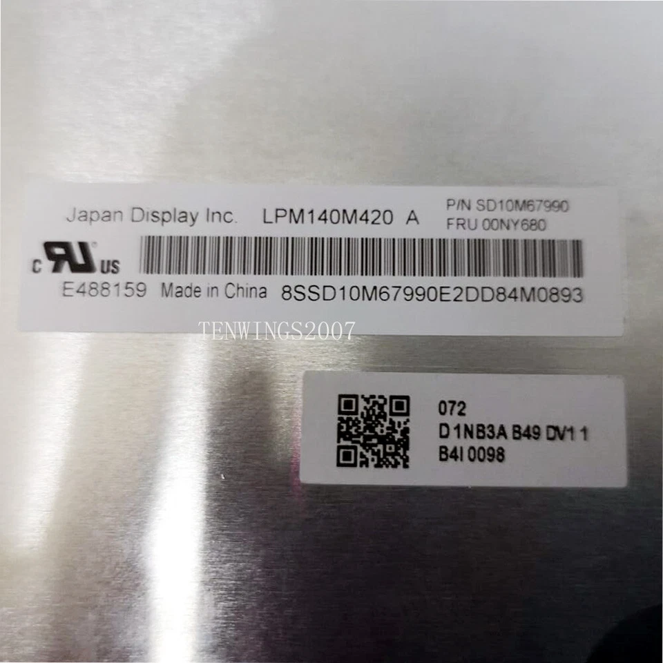 14.0" WQHD IPS Laptop LCD SCREEN JDI LPM140M420A Compatible w LPM140M420B Glossy - Image 2 of 4