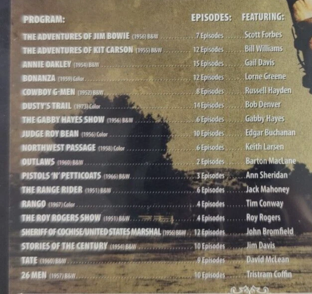 NEW SEALED ESSENTIAL TV WESTERNS 150 EPISODES TV CLASSICS 12-DISC DVD SET - Image 3 of 4