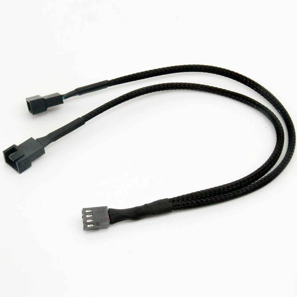 PC Fan Cable 4 pin PWM 1 to 2/3/4 ways Splitter Sleeved Extension Extender Cable - image 2 of 4