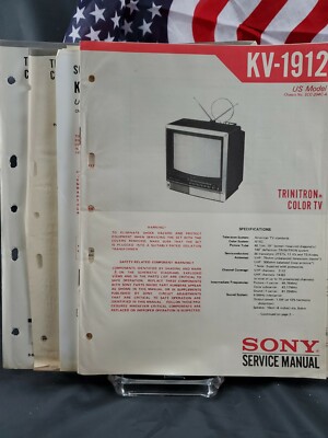 Original Sony Service Manual Trinitron Color TV KV-1912 Lot FAST SHIPPING!!!