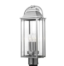 Feiss OL13207PBS 3 Light Post Lantern - Silver