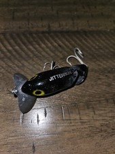 Fred Arbogast 3/8oz Jointed Jitterbug TopWater Color BLACK  Smallmouth Bass/Pike