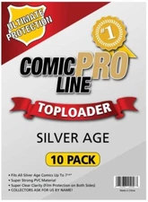 Comic Pro Line Silver Age - PVC Top Loader 7 1/4" x 10 1/2" - 10 PACK