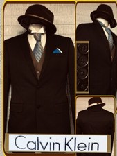  495 Calvin Klein NEW 38R Brown Slim Fit Nailhead Blazer Sport Coat 722194