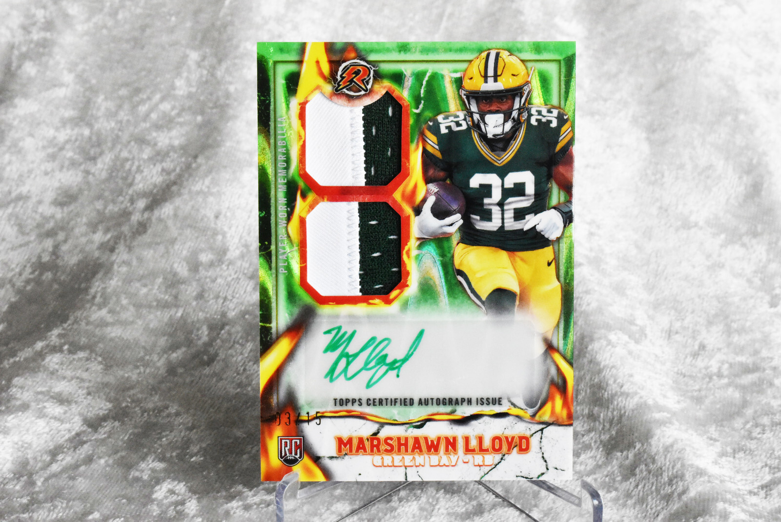 MarShawn Lloyd Topps Resurgence Ignite Rookie Patch Autographs #IPAML Power Surge Lime Green