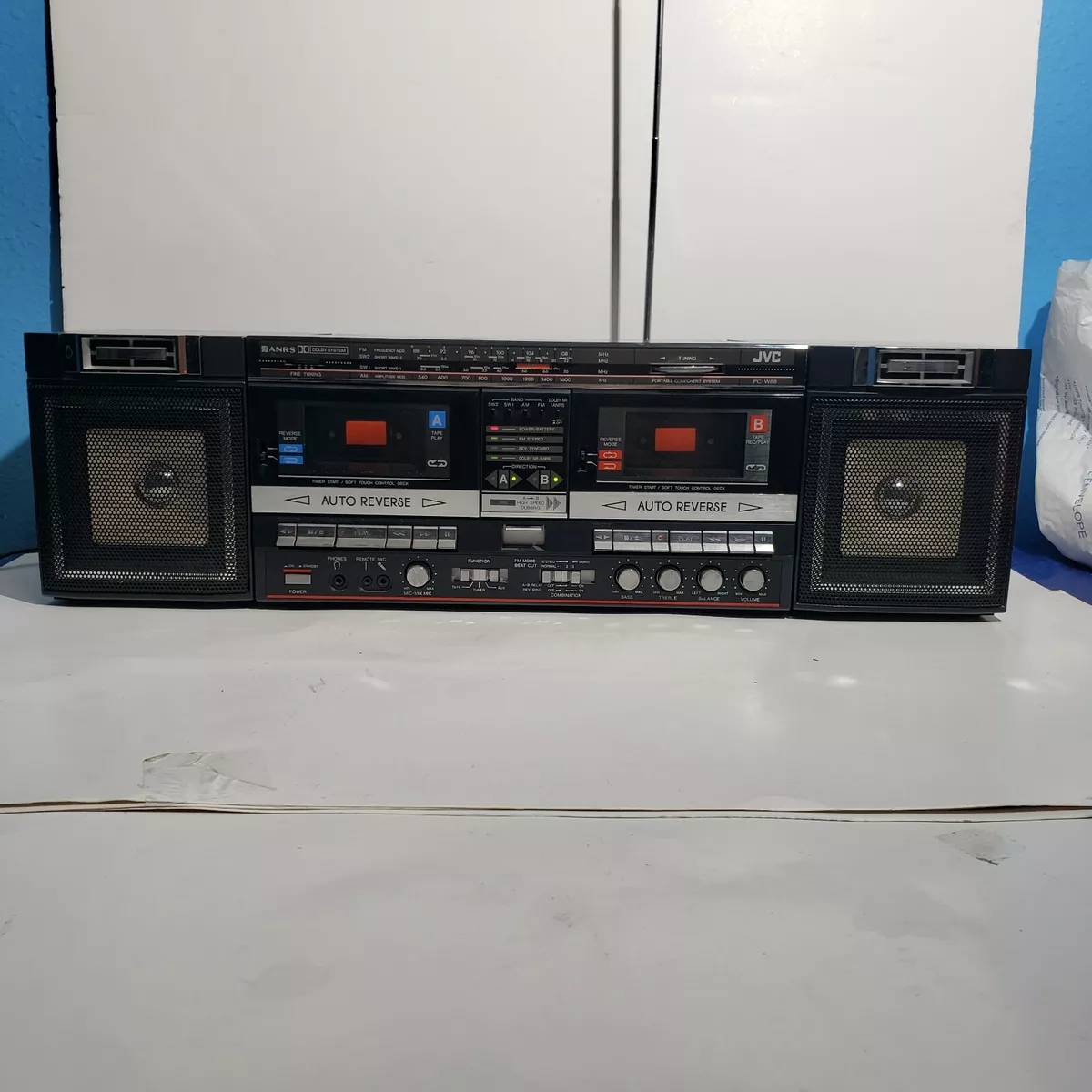 JVC PC-W88 W88C R88C Portable Stereo System Boombox (TAPE PLAYERS NOT  WORKING)