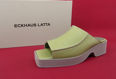 ECKHAUS LATTA FRAME SLIDE UNISEX Pantolette Hoch Slipper Sandalen Leder Gr. 39