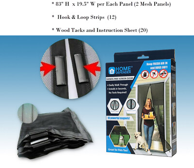 Hands-Free Mesh Magnet Screen Door Net Curtain For Bug Mosquito Fly Pet Friendly