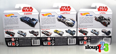 HOT WHEELS STAR WARS CARSHIPS - TIE ADVANCED X1, A-WING FIGHTER