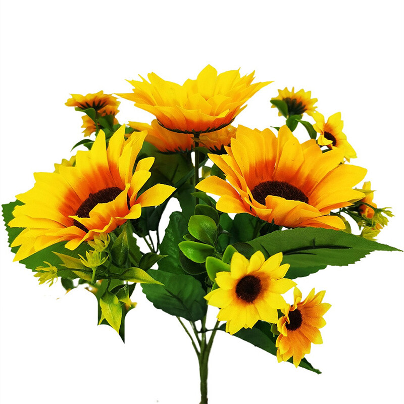 13 Heads Artificial Sunflower Fake Silk Flower Bouquet Wedding Home Decor Floral eBay