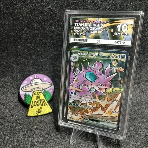 ACE Label GEM MINT 10 Team Rocket’s Nidoking EX SAR 126/098 Glory Of Team Rocket