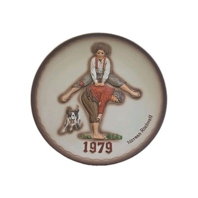 Norman Rockwell 1979 Leapfrog 3D Relief Plate First Limited Edition Annual 7.5''