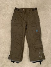 Spyder Men's L Brown Cargo XTL 10,000mm Waterproof Snowboard Ski Pants Shadow