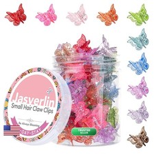 JASVERLIN Glitter Butterfly Hair Claw Clips, Y2K Hair Accessories 50 Pcs