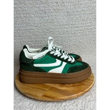 Steve Madden Shoes Womens 6.5 Dodge Platform Lace Up Sneakers in Green Multi