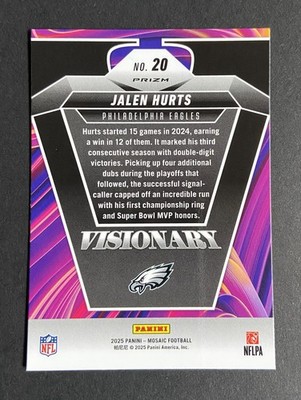 2025 Panini Mosaic Visionary Prizm Jalen Hurts CASE HIT