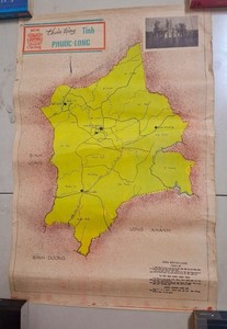 Map of Phuoc Long province South Viet Nam Pre1975 Vintage Rare 100%_LDP.