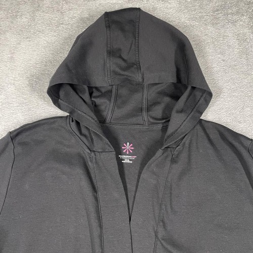 Isaac Mizrahi LIVE! Open Front Hoodie Womens XL Black Hooded Pockets Tagless - Picture 4 of 10