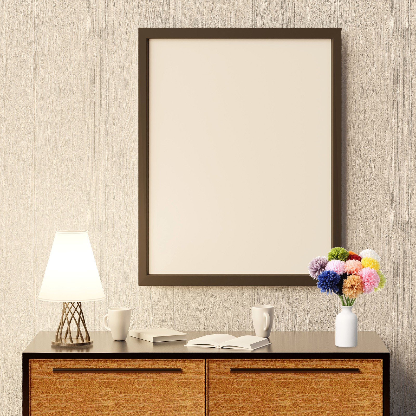 10pcs Artificial Chrysanthemum Ball Flowers Faux Mum Flower Bouquet, Red/Black