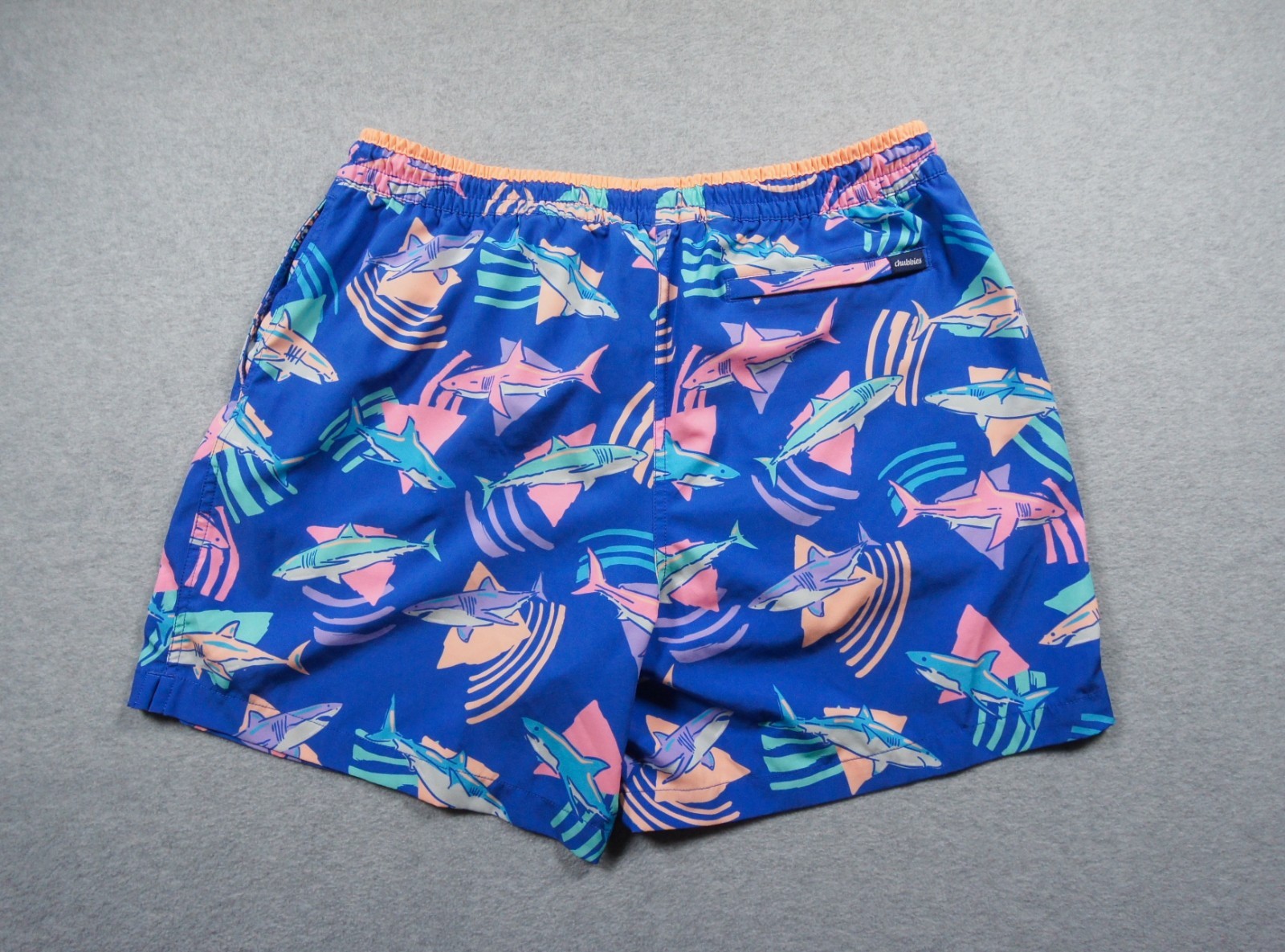 Chubbies Shorts Mens XLarge Blue Boardshorts 5.5" Inseam Swimwear Trunks Sharks